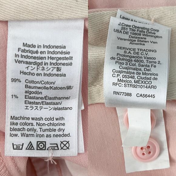 J Crew 484 Slim-Fit Stretch Chino Pant 33 x 32 Pale Pink New - Picture 8 of 11